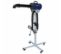 Secador con pie para perros ajustable con calefactor Poseidon de GogiPet, azul