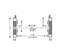 Secador de aire acondicionado R 134 a VOD153 AVA QUALITY COOLING para VOLVO