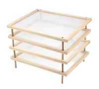 Secador de Alimentos Apilable De Madera - Soporte De Secado De Pastas Desmontable Con Red, Red De Circulación De Aire Soporte De Secado De Fideos Multicapa, Torre De Secado De Pastas De Pequeño