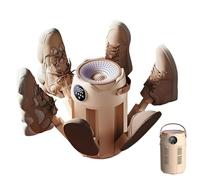 Secador de Botas Eléctrico con 6 Brazos, Temporización de 3h/6h/9h, Temperatura Constante Inteligente de 48°C, para Guantes, Zapatillas y Zapatos de Uso Diario beige