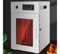 Secador de carne con rotación de 360°, secador comercial de alimentos de acero inoxidable, con temporizador digital de 24 horas, para salchichas, tocino, pollo, pato, pescado y res, 800W