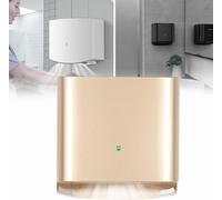 Secador de manos automático por inducción, eléctrico, ecológico y ahorrador de energía, sin contacto, montado en la pared, temperatura fría y caliente ajustable, ideal para el baño, inodoro, dorado