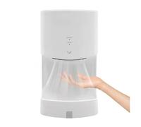 Secador de manos chorro comercial 1000W con bandeja drenaje Sensor infrarrojo sin contacto Material ABS alta eficiencia Tiempo espera seguro