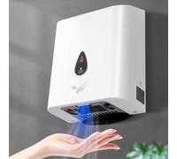 Secador de manos de inducción automático, 900 W, secador inteligente montado en la pared con luz azul, aire caliente y frío, tiempo de secado rápido en 10 segundos