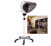 Secador de pelo de pie y vaporizador Procesador de color de cabello profesional Calentador de placa de acelerador Salón Peluquería Peluquería en casa Capucha ajustable con ruedas A / blanco It's so