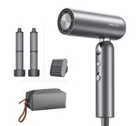 DREAME Pocket Neo Secador de Pelo de Alta Velocidad, 3 Formas Plegables, 300 g, Motor de 110 000 RPM, 300 Millones de Iones Negativos/cm³, Temperatura Constante de 57 °C, Secado en 40 Segundos, Gris