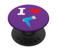 Secador de Pelo I Love Hair Estilo de Calor Belleza Moda Peluquería PopSockets PopGrip Adhesivo