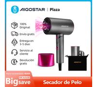 Secador de Pelo Ionico, Ocupa poco Espacio: Mango Plegable, 2 Velocidades, 3 Temperaturas, Boquilla Concentrador, 2100W Gris
