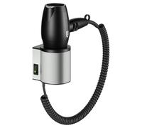 Secador de pelo KEUCO PLAN, 230 V, interruptor seccionador de red, 14995210037, Color: Acabado en acero inoxidable / negro