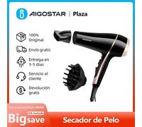 Secador de Pelo Profesional, Iones Negativos, 2 Velocidades, 3 Niveles de Temperatura + Aire Frío, Difusor y Concentrador, 2400W Rosa