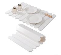 Secador de platos grande de tierra de diatomita para cocina, secado rápido y antideslizante, alfombrilla de goteo de diatomita enrollable para platos y tazas, fácil limpieza con papel de lija, (blanco