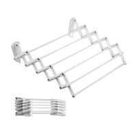Secador de ropa universal pared 70 cm blanco 7 barras fijación Maclean