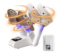 Secador de Zapatos Eléctrico para Dos Pares, Secador de Calzado Plegable con Doble Soporte, Pantalla LED de Temperatura, Desodorización UV (Blanco)