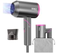 Secador Pelo Profesional Iónico - DEWILY Secadores de Pelo iones 1800W, 3 Temperaturas, Concentrador, Secador de Pelo Pequeño Compact, Secador de Viaje, Plegable, 2 Metros de Cable