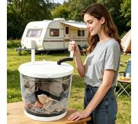 Secadora Centrífuga Portátil con Manivela, Lavadora 2 En 1 No Eléctrica, Diseño Compacto, Capacidad De 2 Kg, Ideal para Viajes Y Uso En Exteriores, Ciclos De Lavado Duales. Light Grey