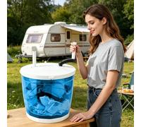 Secadora Centrífuga Portátil con Manivela, Lavadora 2 En 1 No Eléctrica, Diseño Compacto, Capacidad De 2 Kg, Ideal para Viajes Y Uso En Exteriores, Ciclos De Lavado Duales. Sky Blue
