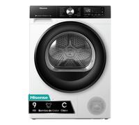 Hisense DH3S902BWCC - Secadora 9Kg, Clase C, Fondo 59cm, Secado Automático, Secado Rápido 30', Smart Pair, Antiarrugas, Bomba de Calor, Allergy Care, Blanco
