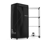 NEWLUX - Secadora de Ropa Eléctrica Portátil Secadry NEgro con Luz UV para Desinfectar. Capacidad 15Kg, Temp. 180min, 4 Niveles. Secadora por Ventilación (1200W) 3 en 1. Ideal como Armario y Tendedero