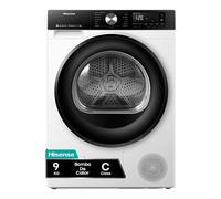 Hisense DH3S902BWCC - Secadora 9Kg, Clase C, Fondo 59cm, Secado Automático, Secado Rápido 30', Smart Pair, Antiarrugas, Bomba de Calor, Allergy Care, Blanco