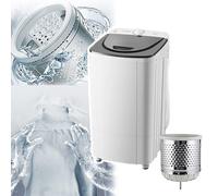 Secadora portátil con tambor de acero inoxidable, ciclo de 5 minutos de eficiencia energética, ideal para espacios compactos y uso al aire libre