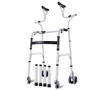 Secadora Soporte para caminar con 4 ruedas Aleación de aluminio grueso Rehabilitación Ayuda Pasillo Ancianos Asistencia para caminar Altura ajustable Estrella de luz