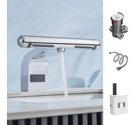 Secadores De Manos AutomáTicos De Aire De Alta Velocidad para Inodoros Comerciales Y DoméSticos,Secador De Manos por InduccióN 2 En 1 1150W,Grifo + Secador Manos, Velocidad 100-110 M/S Silver