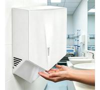 Secamanos, 1500W, Eléctrico Automático con Sensor, Sin Contacto Más Higiénico: Se Activa Al Acercar Las Manos y Se Detiene Al Retirarlas, Velocidad Del Aire de 100m/s, Secado Rápido en 7-10s White