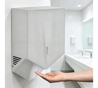 Secamanos, 1500W, Eléctrico Automático con Sensor, Sin Contacto Más Higiénico: Se Activa Al Acercar Las Manos y Se Detiene Al Retirarlas, Velocidad Del Aire de 100m/s, Secado Rápido en 7-10s Silver