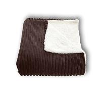 Secaneta Manta Coral Con Borreguillo Interior De Viaje, Sofá Y Sillón, 130X160 Cm, (Chocolate), 130 X 160 Cm