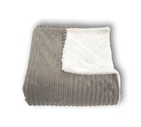 Secaneta Manta Coral Con Borreguillo Interior De Viaje, Sofá Y Sillón, 130X160 Cm, (Gris), 130 X 160 Cm