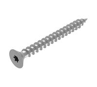 SECCARO Lote de 100 tornillos para paneles de aglomerado 6 x 60 mm, en acero inoxidable V2A VA A2, rosca completa, TX/seis cantos huecos