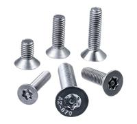 SECCARO Tornillo avellanado de seguridad con pin M6 x 10 mm, acero inoxidable V2A, VA A2, DIN 7991/ISO 10642, rosca completa, 20 unidades