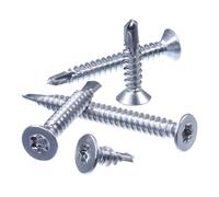 SECCARO Tornillo para chapa con cabeza avellanada 4,8 x 45 mm, acero inoxidable A2, punta para taladrar, ISO 15482 / DIN 7504, TX/hexágono interior, 100 piezas