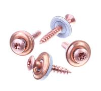 SECCARO Tornillos para chapa 4,5 x 25 mm, encobrado, acero inoxidable A2, arandela de sellado EPDM 15 mm, TX/muesca redonda, 100 piezas