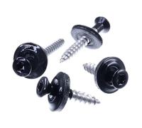 SECCARO Tornillos para chapa 4,5 x 25 mm, RAL 9005 negro profundo, acero inoxidable A2, arandela de sellado EPDM de 15 mm, TX/muesca redonda interior, 100 piezas