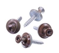 SECCARO Tornillos Spengler, 4,5 x 45 mm, RAL 8011, acero inoxidable A2, arandela de 15 mm EPDM, TX/hexágono empotrado, 100 piezas