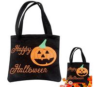 Secchio regalo di Halloween - Borse di tela non tessute di Halloween - Secchio di zucca in feltro riutilizzabile per , borsa regalo, snack, cioccolatini, pastelli, giocattoli, Black Pumpkin