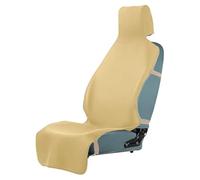 SECELES 1PC Funda Protectora Asiento Coche Delantero Impermeable con 3 Correas de Hebilla, Neopreno Cubierta Toalla Silla Coche Antisudor Lavable Antideslizante para SUV Perro Niños (Beige Amarillo)