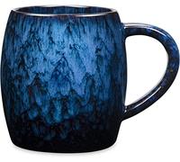 SECELES 600ml Taza de Café Cerámica Grande, Taza de Té Hecha a mano de Cerámica para Oficina y Hogar, Mango Grande, Bebidas frías y calientes, apto para Lavavajillas y Microondas (Azul marino)