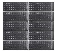 SECFOU 10 Pegatinas para Teclado Español Negro de PVC sin Residuo, Protector para Portátil Adecuado para Oficina y Hogar, Fácil de Usar para Estudiantes y Usuarios de Idiomas