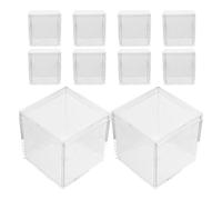 SECFOU 10 Piezas Caja Cuadrada Transparente para Muestras Caja de Almacenamiento de Acrílico Alimenticio con Tapa Protectora para Cristales Animales y Plantas Organizador de Escritorio