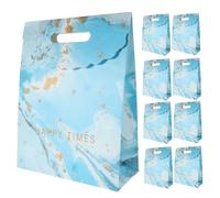 SECFOU 10piezas Bolsas De Papel Portátiles Asas Bolsas De Para Fiestas y Cumpleaños Diseño De Mármol Grande Para Souvenirs y Empaque De