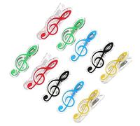 SECFOU 10piezas Clips Musicales Forma De Notas Sujetadores De Partituras Creativos Para Libros De Música Clips De Página Coloridos