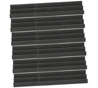 SECFOU 12 Piezas De Paneles Acústicos De Absorción De Sonido Trapezoidales, Almohadillas Insonorizantes Negras De Alta Densidad 7.5x7.5x30 Cm, Trampas De Graves Para Estudio, Sala De Música y Oficina