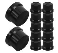 SECFOU 12 Piezas Perillas de Control de Audio Negras de 25 Mm Acabado Electrochapado para Mezcladores y Altavoces, Compatibles y Fáciles de Instalar en Estudios y Escenarios