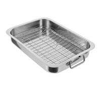SECFOU 1juego Bandeja para Horno Rectangular con Rejilla Acero Inoxidable para Hornos de Sobremesa Cocina Fácil de Limpiar para Repostería y Barbacoa