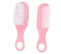 SECFOU 1juego Cepillo y Peine Para Niño Niña Kit De Masaje Suave Para Recién Nacidos Color Rosa Ayuda La Circulación Sanguínea y Desarrollo Cerebral Diseño De Dientes Redondeados