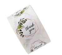 SECFOU 1rollo Pegatinas Autoadhesivas De Agradecimiento Para Decoración De Fiestas De Etiquetas De Envasado Para Dulces y Diseño Floral Para Manualidades y Notas