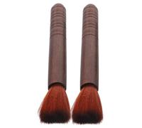 SECFOU 2 Cepillos De Madera Maciza Para Limpieza De Violín Erhu, Cepillo Para Quitar El Polvo (Cepillo De Ébano) * 2 Cepillos De Lana Para Polvo De Erhu, Herramientas De Limpieza Para