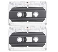 SECFOU 2 Cintas de Casete de Audio Vírgenes de 30 Minutos Caja Rígida Transparente para Grabación de Música y Voz, Cintas Casete Estándar Ruido para Uso en Grabadoras Portátiles